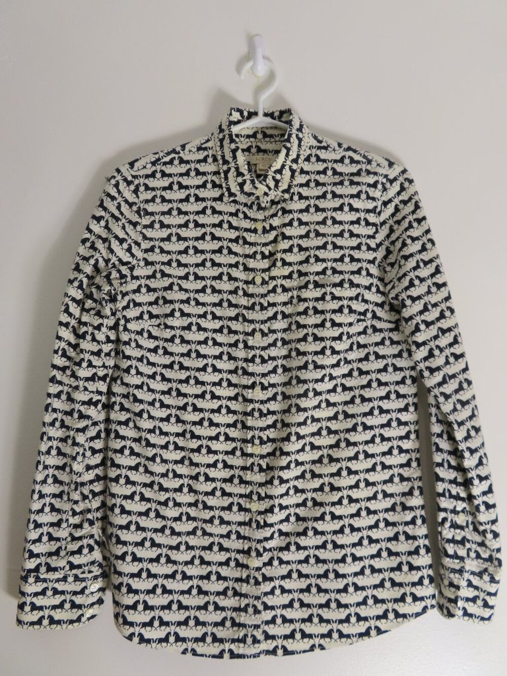 J.crew Cotton Horse Print Shirt XS